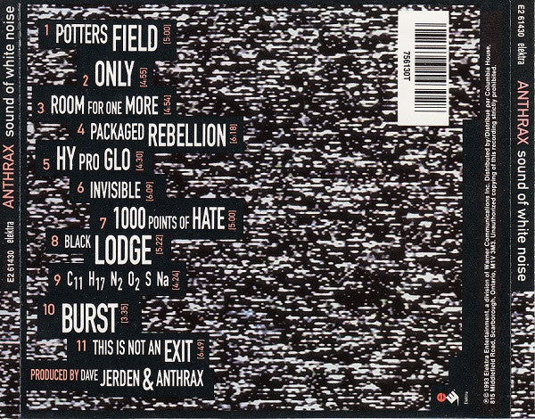 Anthrax : Sound Of White Noise (CD, Album, Club)