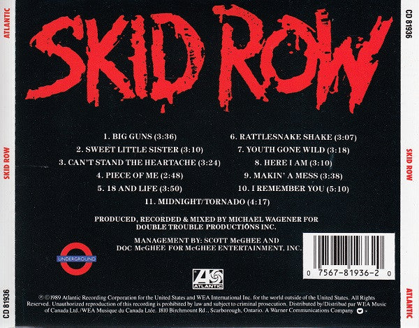 Skid Row : Skid Row (CD, Album, RE, Gol)