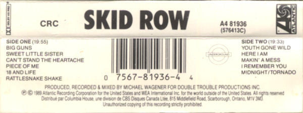 Skid Row : Skid Row (Cass, Album, Club, Dol)