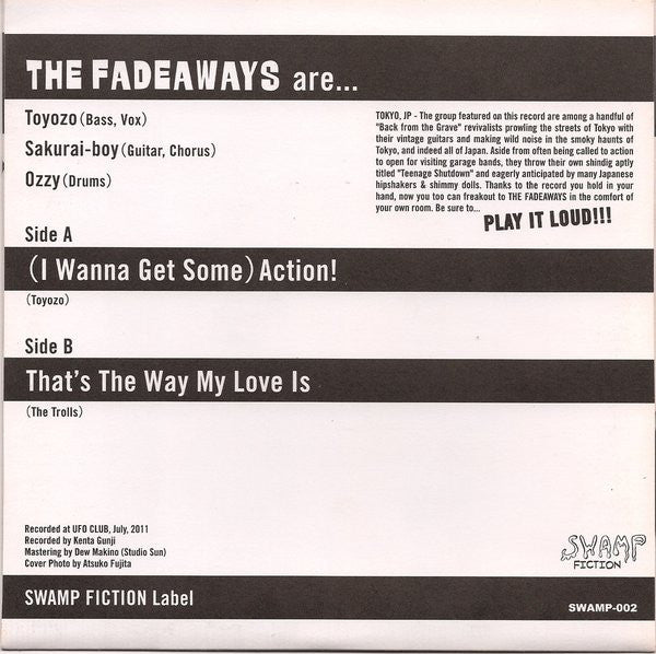 The Fadeaways : (I Wanna Get Some) Action! (7", Bro)