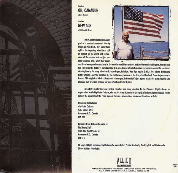 NoMeansNo : Oh, Canaduh / New Age (7")