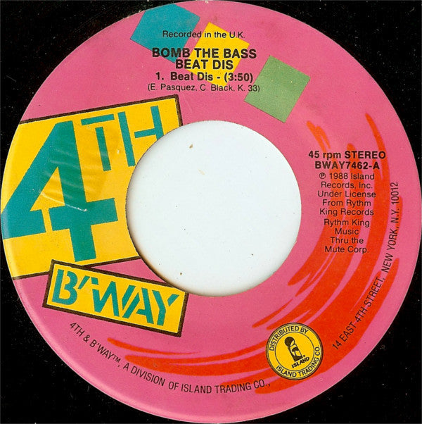 Bomb The Bass : Beat Dis (7")