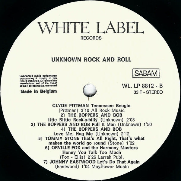 Various : Unknown Rock And Roll (LP, Comp)