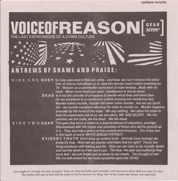 Voice Of Reason (3) : Gear (7", EP, Gra)
