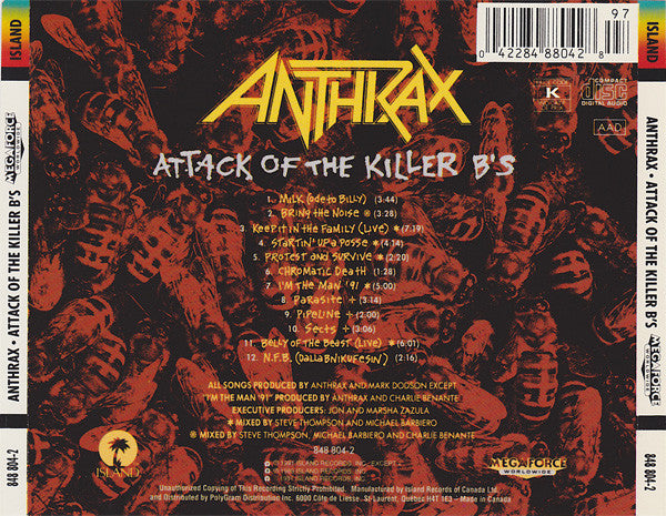 Anthrax : Attack Of The Killer B's (CD, Comp)