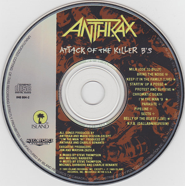 Anthrax : Attack Of The Killer B's (CD, Comp)