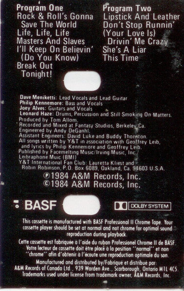 Y & T : In Rock We Trust (Cass, Album, CrO)