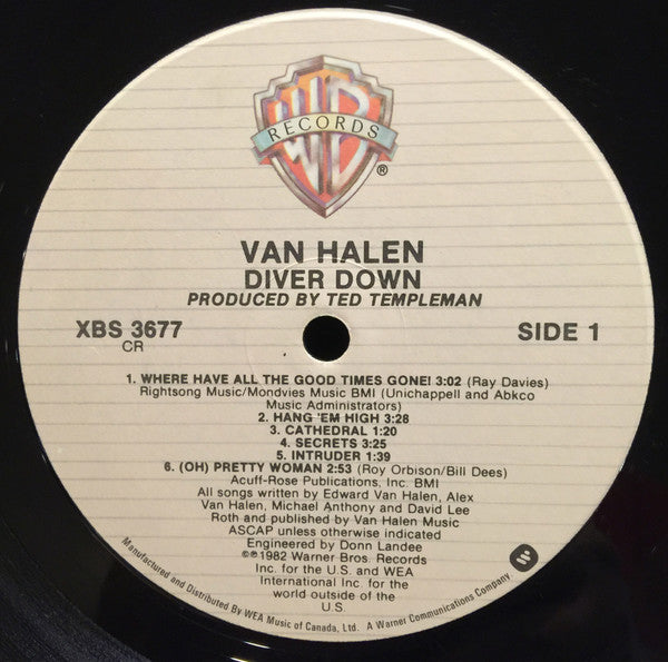 Van Halen : Diver Down (LP, Album, Cin)