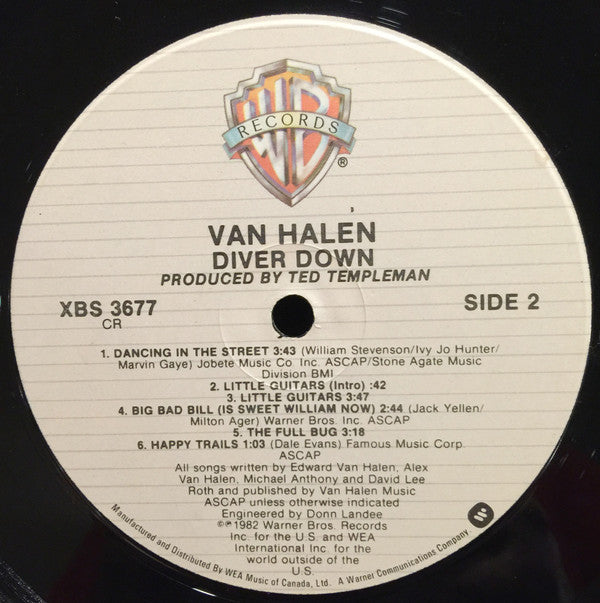 Van Halen : Diver Down (LP, Album, Cin)