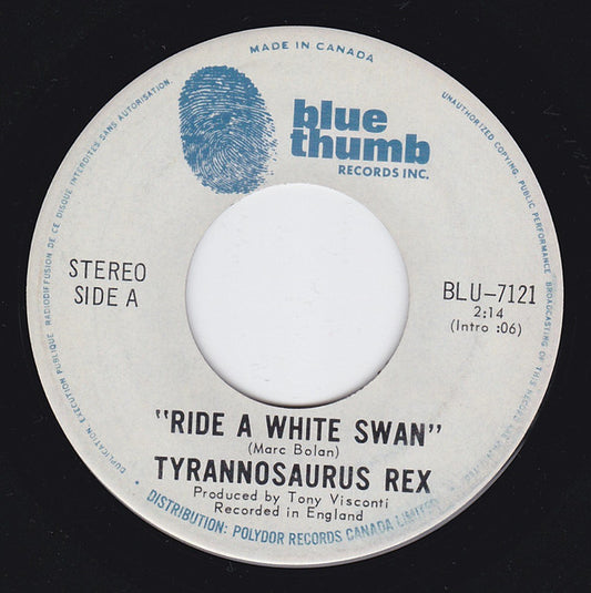 Tyrannosaurus Rex : Ride A White Swan / Summertime Blues (7", Single)