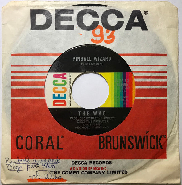 The Who : Pinball Wizard / Dogs Part Two (7", Single)