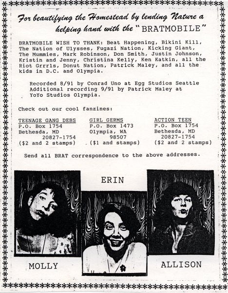 Bratmobile : Kiss And Ride (7", Blu)