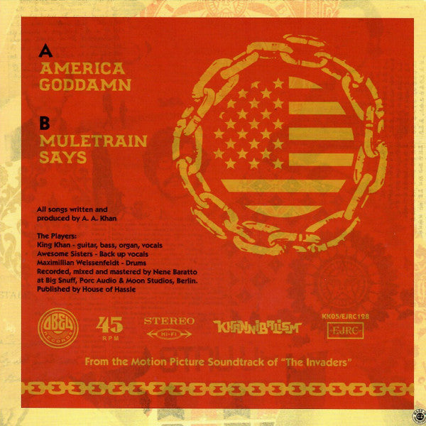 King Khan : America Goddamn  (7", Ltd, Ora)