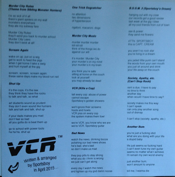 VCR (4) : R.I.P Sportsboy (LP)