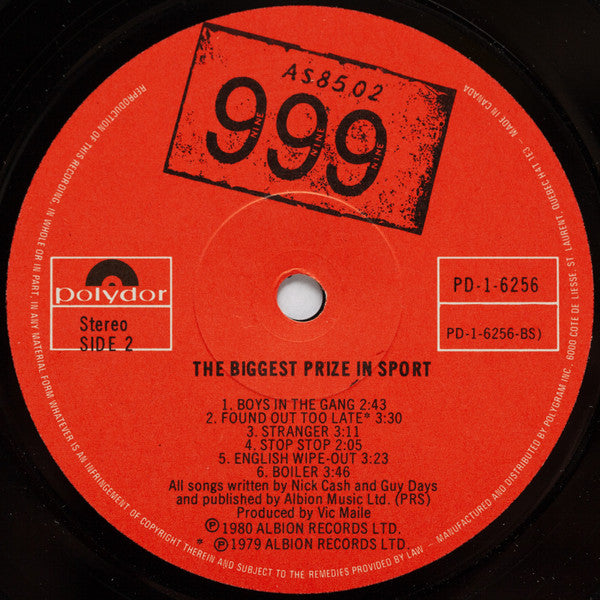 999 : The Biggest Prize In Sport (LP, Album)