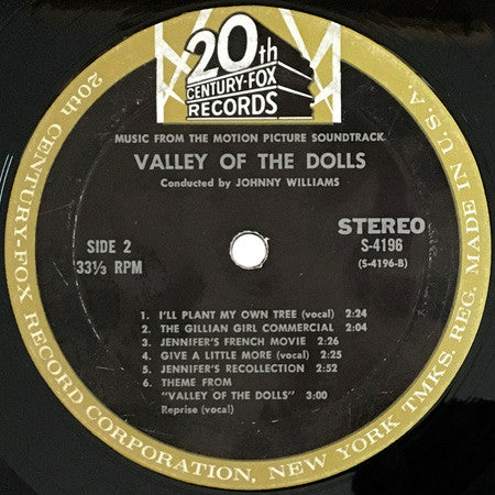 Johnny Williams* Songs By Dory* And Andre Previn* : Valley Of The Dolls (Music From The Motion Picture Soundtrack) (LP, Album, Mon)