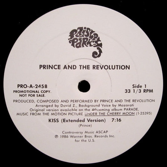 Prince And The Revolution : Kiss (Extended Version) (12", Single, Promo)