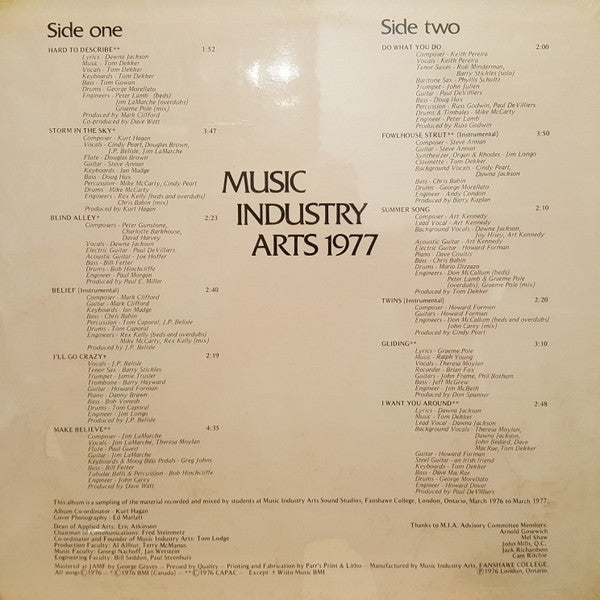 Various : Music Industry Arts 1977 (LP, Album)