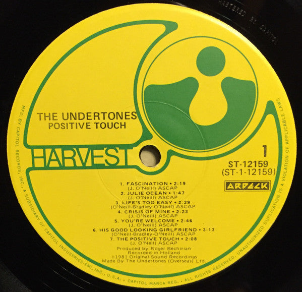 The Undertones : Positive Touch (LP, Album, Jac)