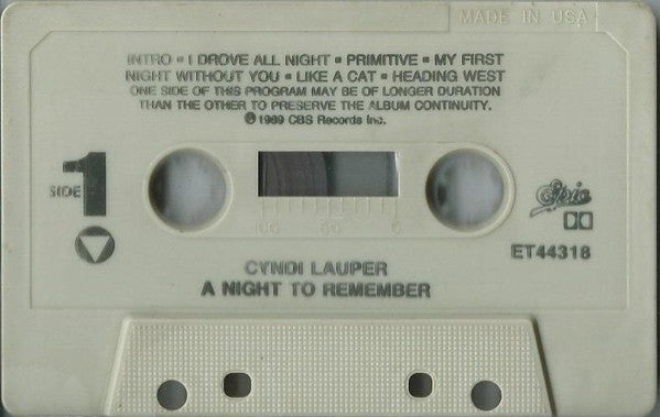 Cyndi Lauper : A Night To Remember (Cass, Album)