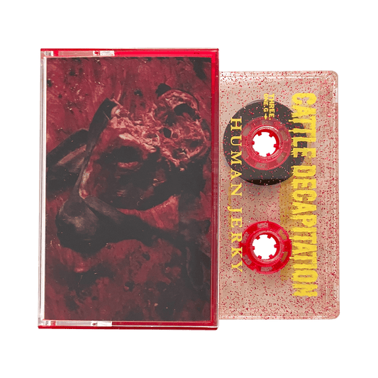 Cattle Decapitation - "Human Jerky" Cassette (Clear w/ Red Glitter)