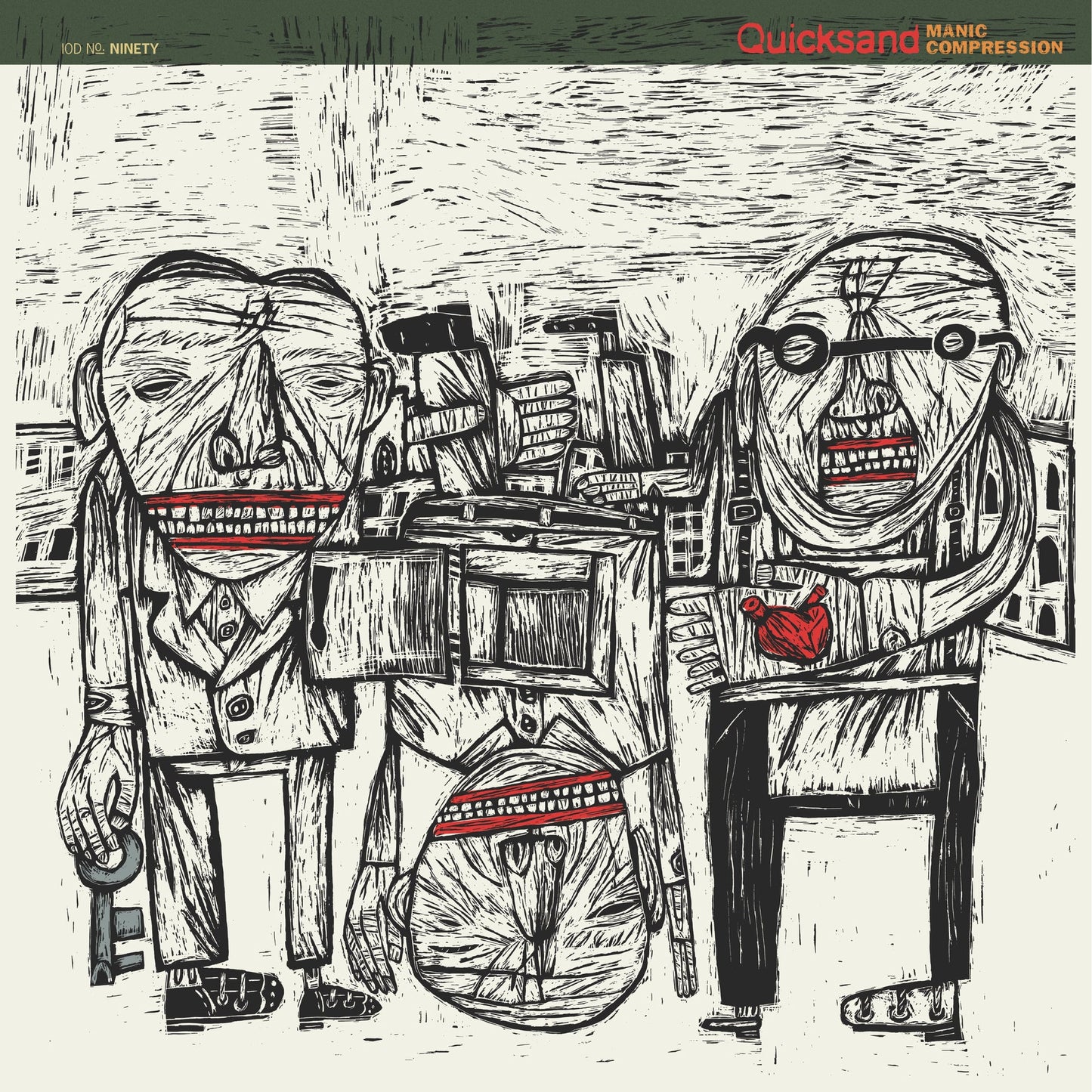 Quicksand - "Manic Compression" DELUXE LP and BOOK (Red/Orange Swirl) Damaged Corners