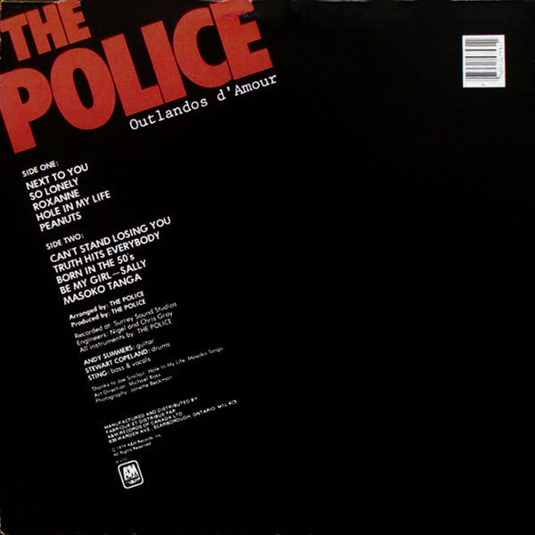 The Police : Outlandos D'Amour (LP, Album, Par)