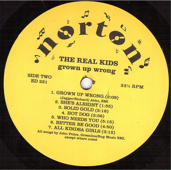 The Real Kids : Grown Up Wrong (LP, Album, Mono)