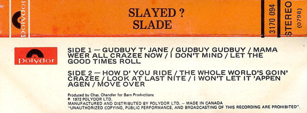 Slade : Slayed? (Cass, Album, RE)