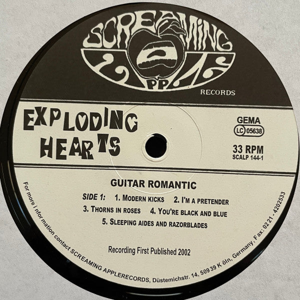 The Exploding Hearts : Guitar Romantic (LP, Album)