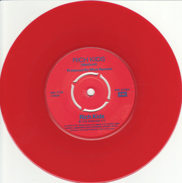 Rich Kids : Rich Kids (7", Single, Red)