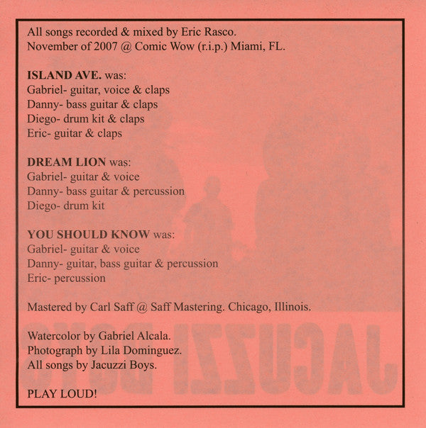 Jacuzzi Boys (2) : Island Ave. (7", EP)