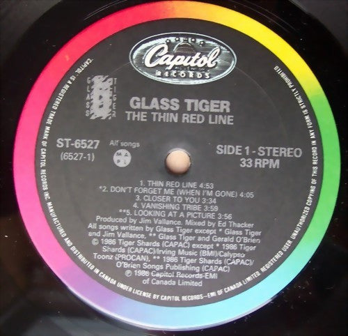 Glass Tiger : The Thin Red Line (LP, Album)