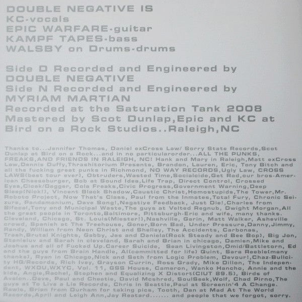 Double Negative : Raw Energy EP (7", EP, Cle)