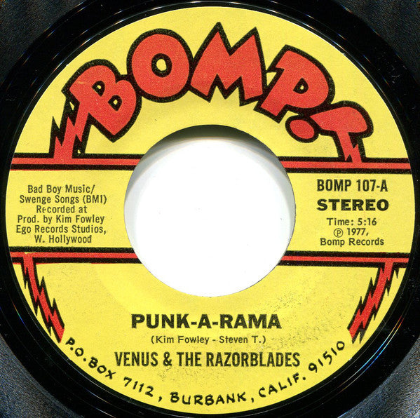 Venus & The Razorblades : Punk-A-Rama (7", Styrene)