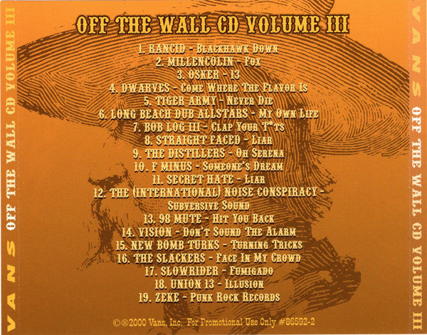 Various : Vans Off The Wall CD Volume III (CD, Comp, Promo)