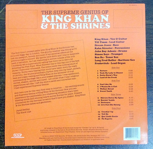 King Khan & His Shrines : The Supreme Genius Of King Khan And The Shrines (2xLP, Comp)