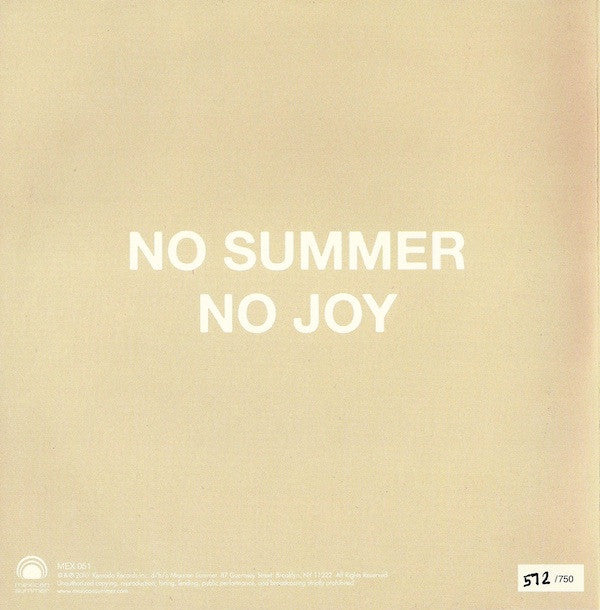 No Joy : No Summer (7", Single, Ltd, Num, Whi)