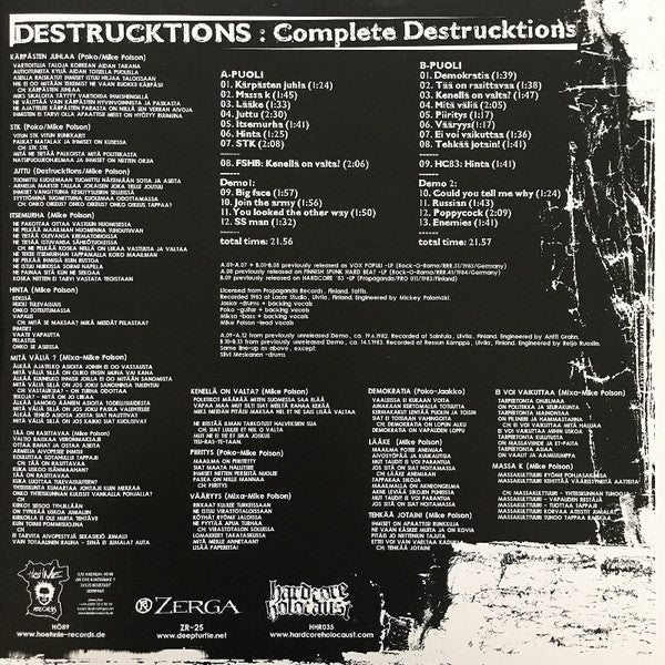 Destrucktions : Complete Destrucktions (LP, Comp)