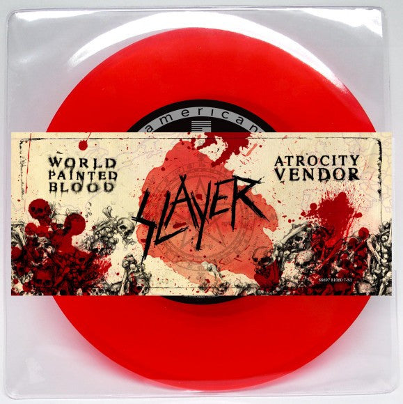 Slayer : World Painted Blood / Atrocity Vendor (7", Single, Ltd, Red)