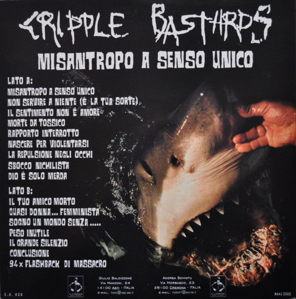 Cripple Bastards : Misantropo A Senso Unico (LP, Album, Vio)