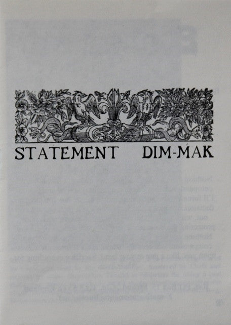 Statement (2) / Dim-Mak : Statement / Dim-Mak (7")