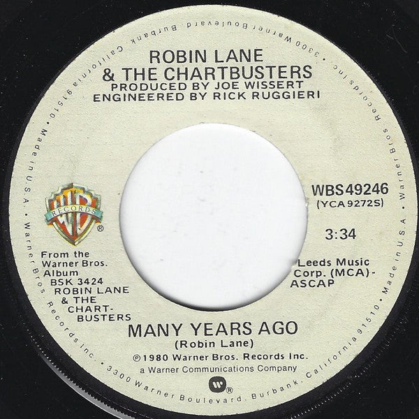 Robin Lane & The Chartbusters : When Things Go Wrong / Many Years Ago (7", Single)
