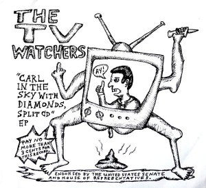 The TV Watchers : "Carl in the Sky With Diamonds, Split CD" EP  (7", EP)