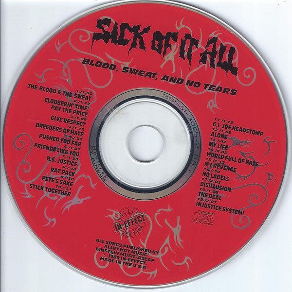 Sick Of It All : Blood, Sweat And No Tears (CD, Album)